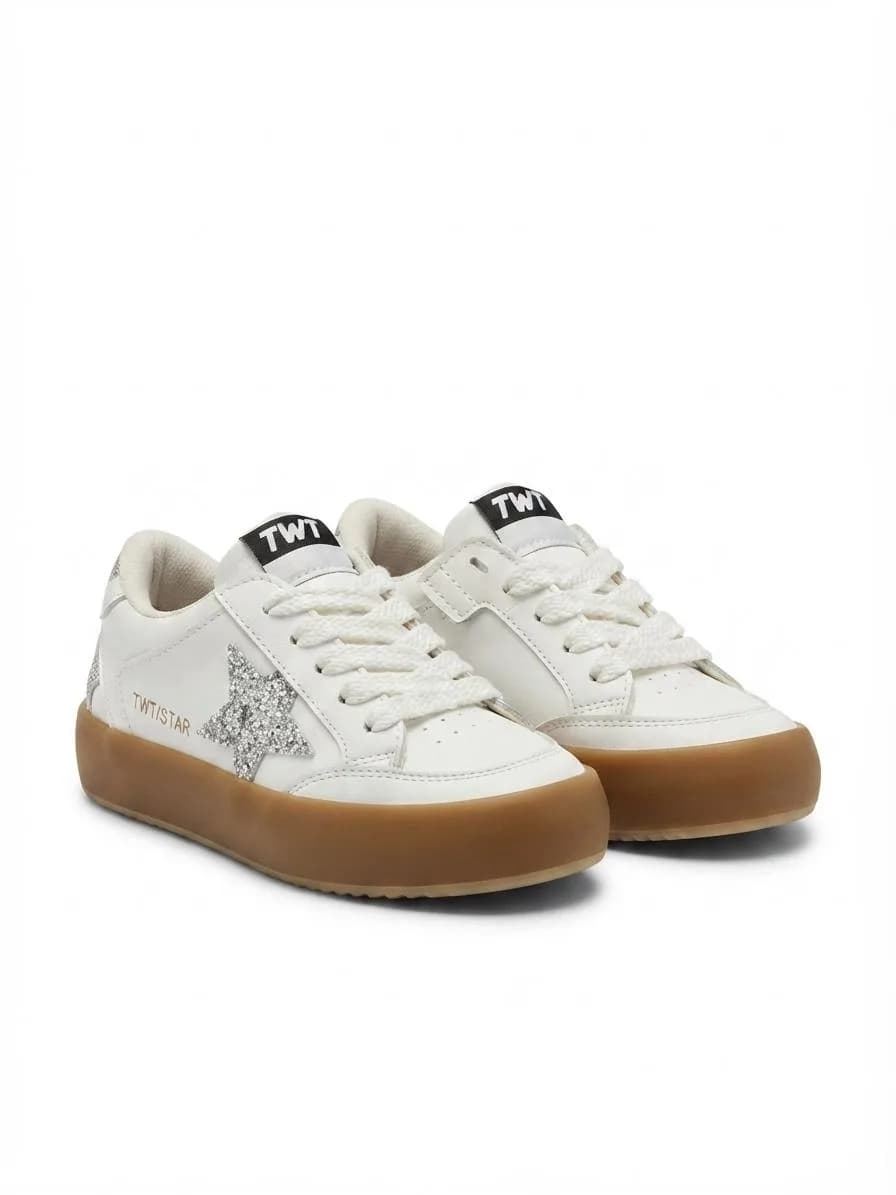 TWT Yıldız Detaylı Simli Çocuk Sneaker Ayakkabı